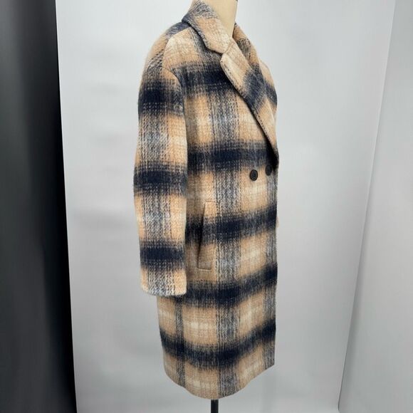 New MADEWELL courton plaid coat jacket pea cote trench long sz xxs style NC571 - Picture 6 of 12